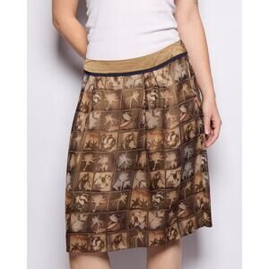Alberta Ferretti Silk Printed Skirt